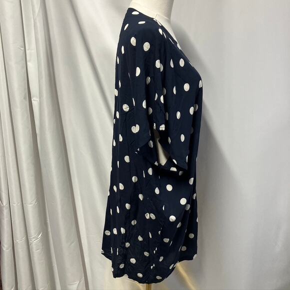 Loft Polka Dot Kimono Womens XS/S New Navy‎ Blue Summer Spring Beach Flowy - Picture 6 of 12